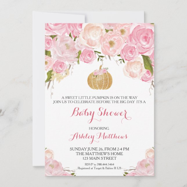 Invitation Des peu de parties scintillantes de rose et d'or (Devant)