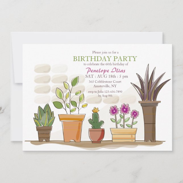 Invitation des plantes domestiques (Devant)