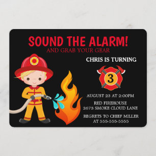 Invitation des pompiers de Cute Kids