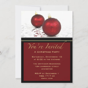 Invitation des Red Baubles de Noël