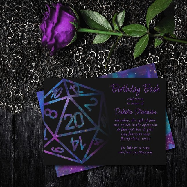 Invitation Dés RPG | Nebula Imaginaire Tabletop PnP Gamer Par (Créateur téléchargé)