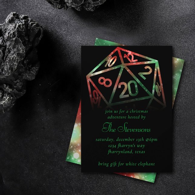 Invitation Dés RPG | XMAS Imaginaire Tabletop Gamer Holiday (Créateur téléchargé)