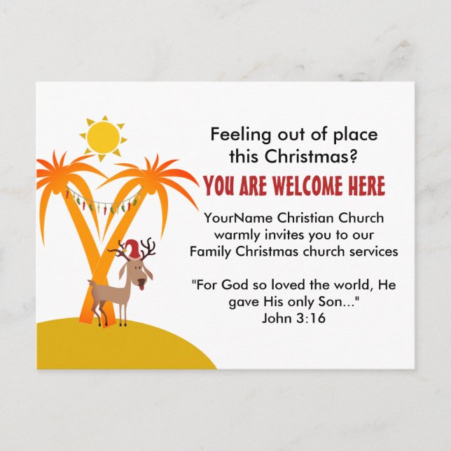 Invitation des services de l'église de Noël (Devant)