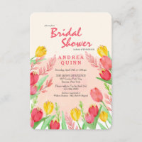 Invitation des tulipes rouges et jaunes