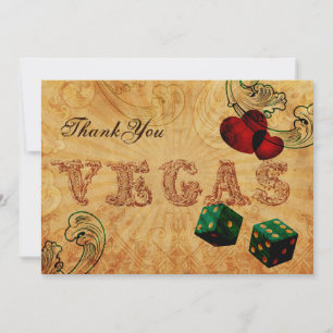 Invitation dés vert émeraude Vintage Vegas Merci