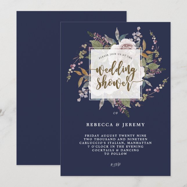 invitation des wedding showers de la marine botani (Devant / Derrière)