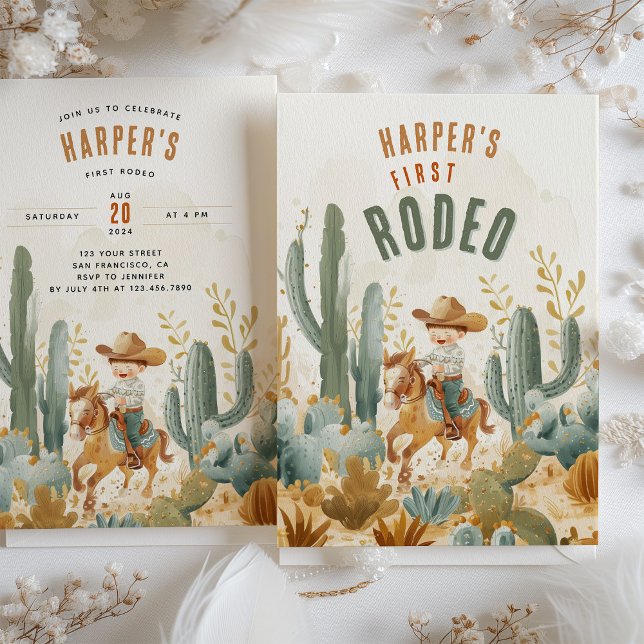 Invitation Desert Hoedown - Western Rodeo Theme Anniversaire (Créateur téléchargé)