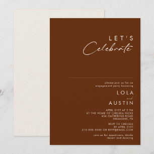 Invitation Désert simple Cinnamon foncé Fêtons notre fête