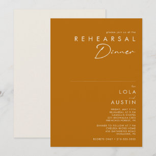 Invitation Désert simple Dîner de répétition orange brûlé