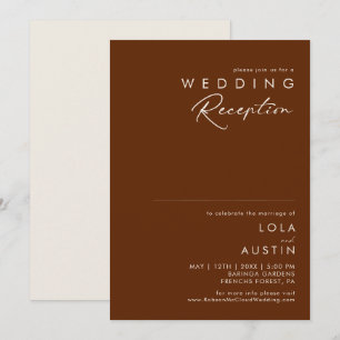 Invitation Désert simple   Réception de mariage en cannelle f