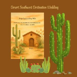Invitation Desert Sud-Ouest doré coucher de soleil Destinatio