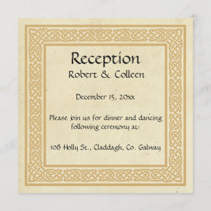 Invitation Design celtique avec Réception de Mariage Claddagh