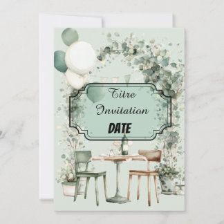 Invitation Design chic verdoyant avec titre et date modifiabl