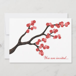 Invitation Design de branche japonais Cherry Blossom en rose.