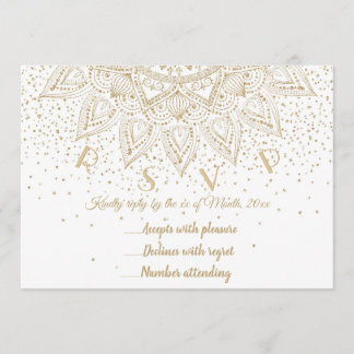 Invitation Design de confettis mandala or élégant