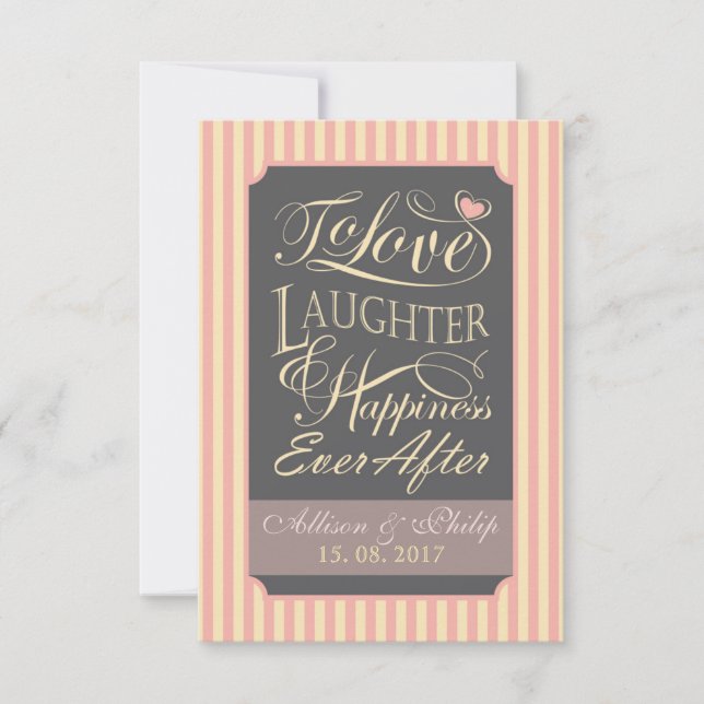 Invitation Design de devis mariage, avec des lettres personna (Devant)