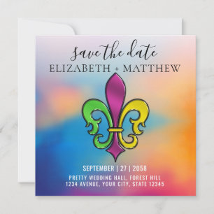 Invitation Design Élégant Coloré de Fleur de Lis