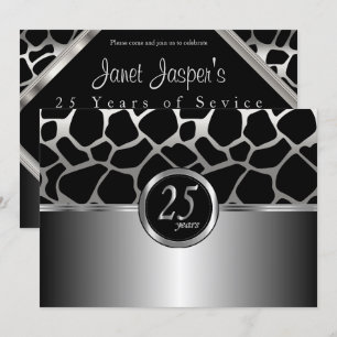 Invitation Design élégant en argent 25e anniversaire