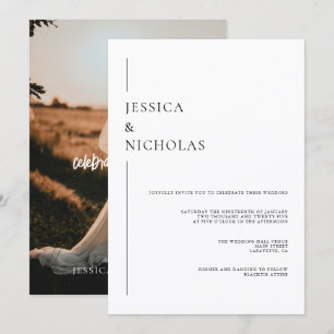 Invitation Design élégant Mariage photo classique