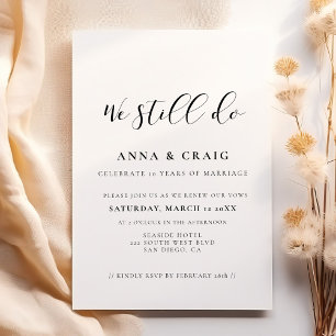 Invitation Design élégant Nous faisons encore Vow renouvellem