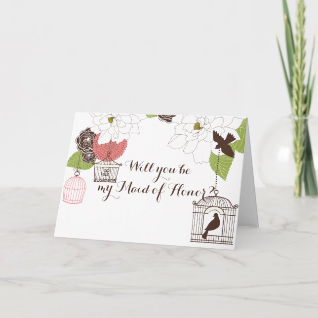 Invitation Design floral moderne Magnolia Nom n Inséparables (Devant)