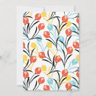 Invitation Design floral Motif de Tulipe en blanc