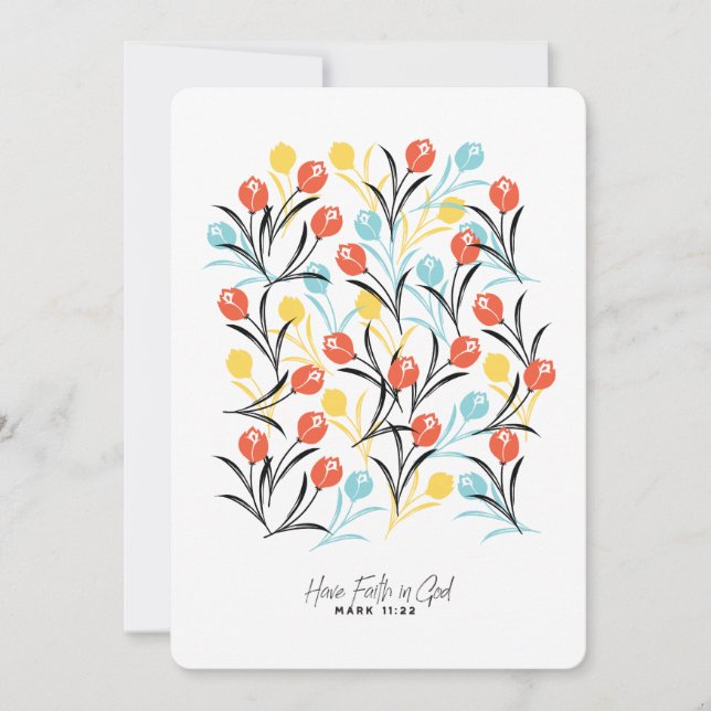 Invitation Design floral Motif de Tulipe en blanc (Devant)