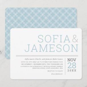 Invitation DESIGN MINIMAL simple type moderne pastel gris ble