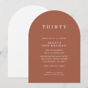 Invitation Design MINIMALISTE anniversaire moderne blanc terr