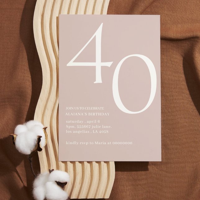 Invitation Design moderne 40e anniversaire simple élégant scr (Créateur téléchargé)