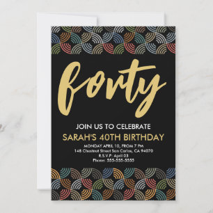 Invitation Design moderne 40e anniversaire simple élégant scr