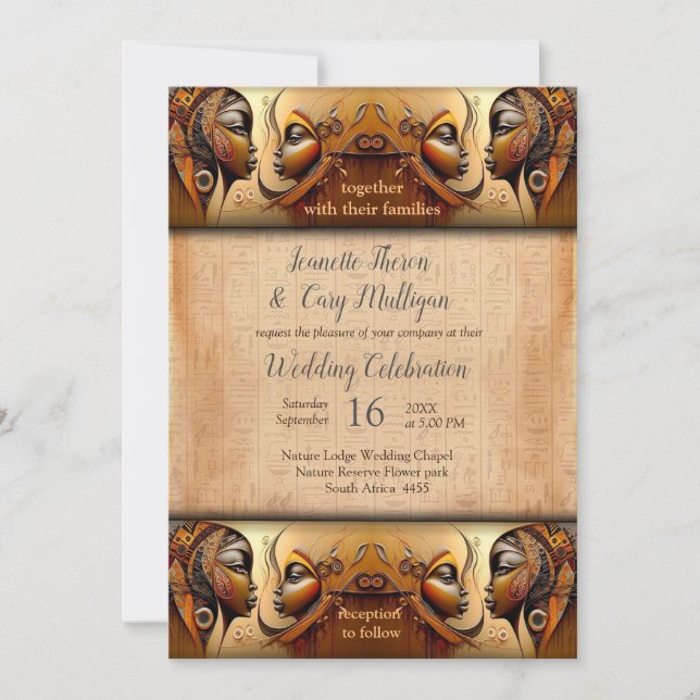 Invitation Design moderne égyptien, islamique, arabe et afric (Devant)