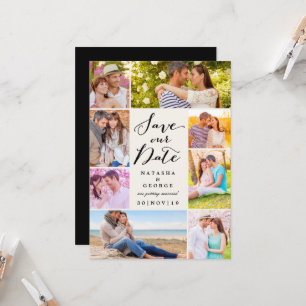 Invitation Design Moderne Script 8 Multi Photo Enregistrer La