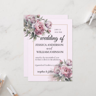 Invitation Design moderne tendance Desinger Dusty Rose Blush 