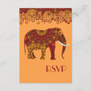 Invitation Design orné d'éléphants indiens décorés