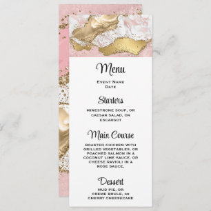 Invitation Design Rose de luxe en marbre rose or