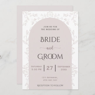 Invitation Design rose fleuri & mariage rose doré tactile