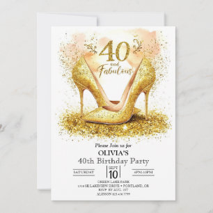 Invitation Design Whimsical Digital Gold 40e anniversaire