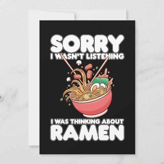 Invitation Désolé, je n'écoutais pas penser à Ramen (Devant)