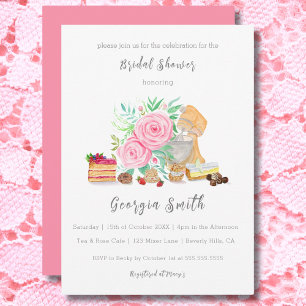 Invitation Desserts Avec Mélangeur Et Fête des mariées Rose