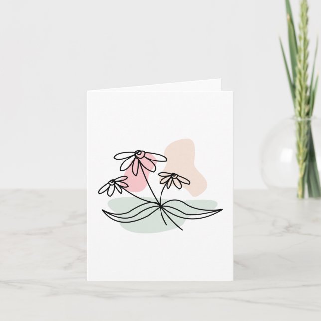 Invitation Dessin au crayon floral Pastel (Devant)