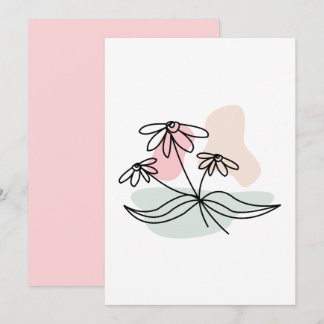 Invitation Dessin au crayon floral Pastel