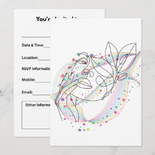 Invitation dessin au trait design de visage simple arty