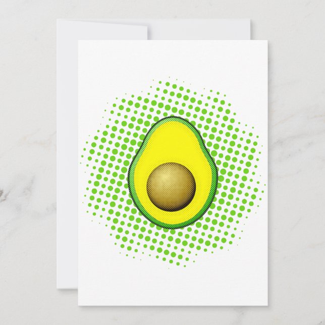Invitation Dessin Avocado de style vintage (Devant)