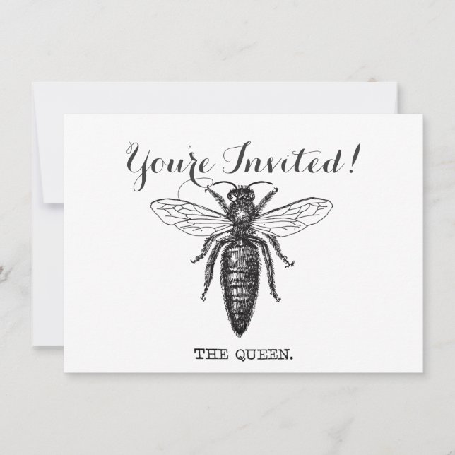 Invitation Dessin classique de l'illustration de Queen Bee (Devant)