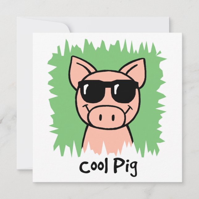 Invitation Dessin d'art Cool Cochon lunettes de soleil Garçon (Devant)