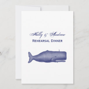 Invitation Dessin de baleine du XIXe siècle de style vintage 
