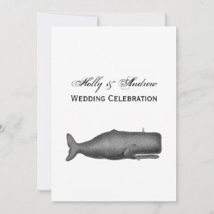 Invitation Dessin de baleine du XIXe siècle de style vintage 