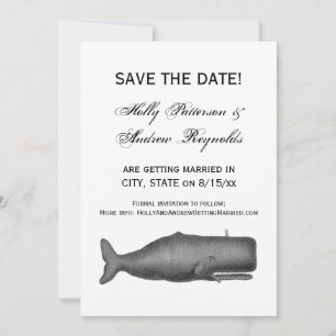 Invitation Dessin de baleine vintage du XIXe siècle N
