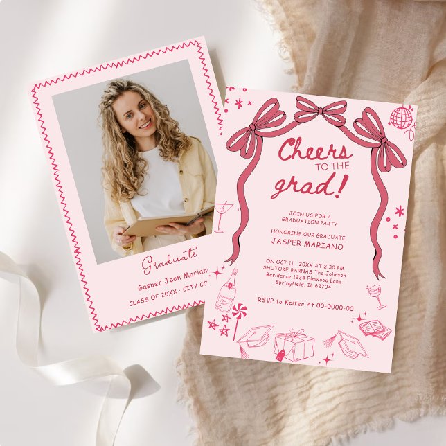 Invitation Dessin main Doodles Whimsical Graduation Party (Créateur téléchargé)